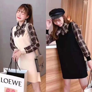 Váy len nơ về hàng kèm ảnh thật