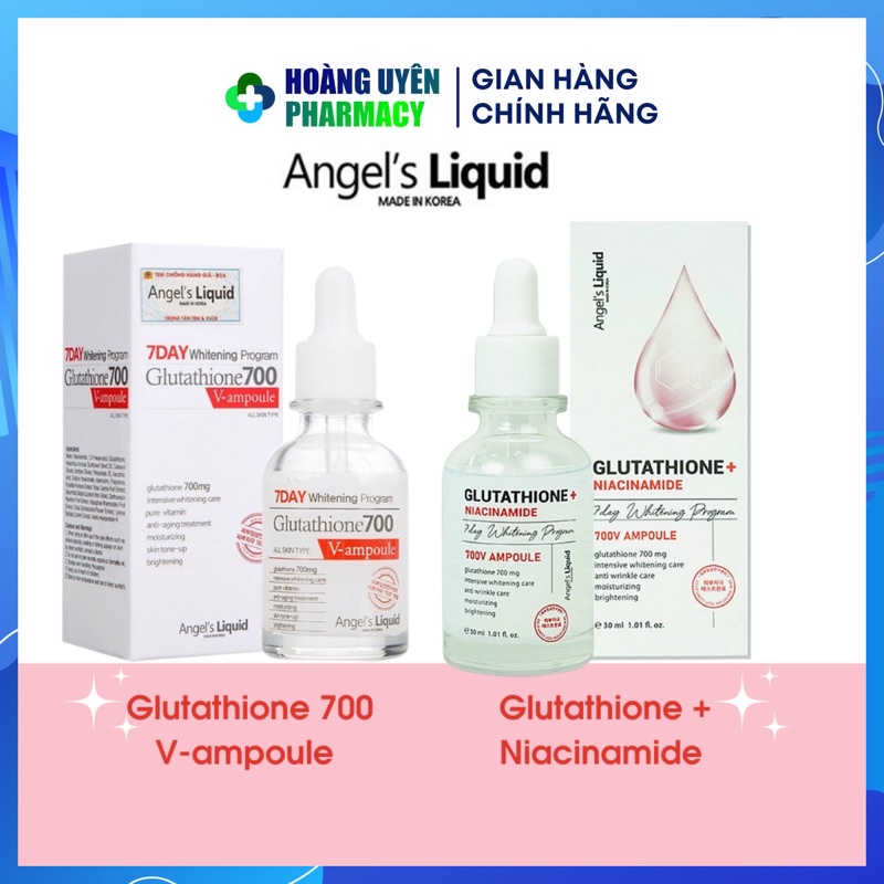 Serum dưỡng trắng Angel's Liquid 7 Day Whitening Program Glutathione 700 V-Ample 30ml (Angel liquid)