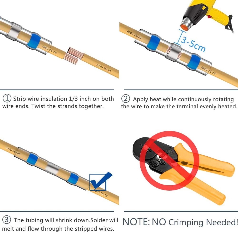 Set 800 ống co nhiệt và đầu nối hàn WOZOBUY chống thấm nước tiện lợi