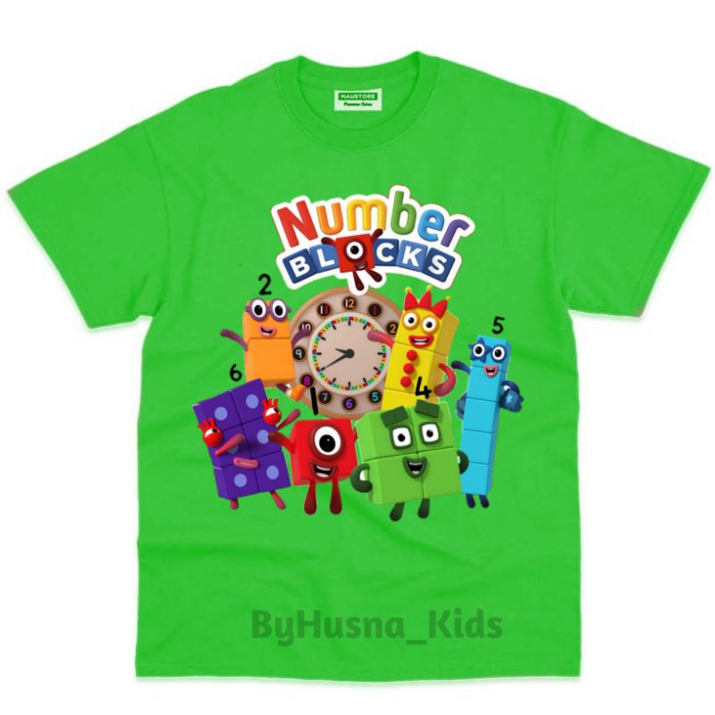 Áo thun cho bé trai và bé gái in hình hoạt hình Number Blocks dễ thương, chất liệu cotton mềm mịn thoáng mát NTShirt 13