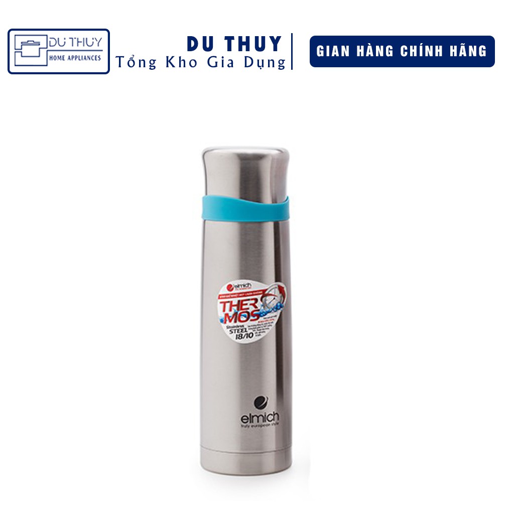 Bình giữ nhiệt inox 304 tráng bạc Elmich 500ml, giữ nhiệt 8-12h cấu tạo thông minh, kiểu sáng sang trọng gọn nhẹ