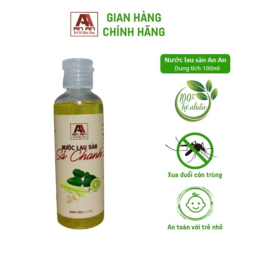 Nước lau sàn An An hữu cơ Sả chanh 100ml thơm nhà đuổi muỗi