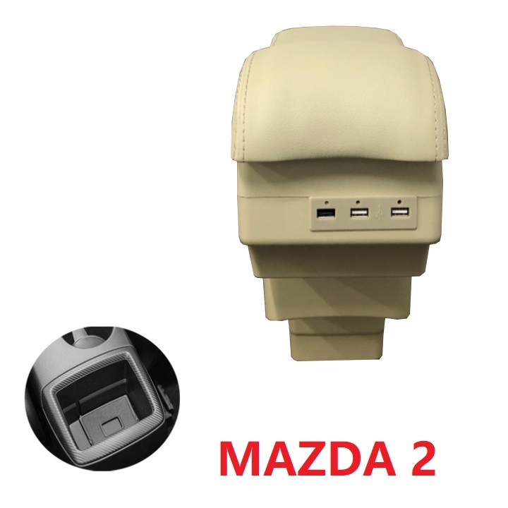 Hộp tỳ tay ô tô cao cấp Mazda 2 tích hợp 6 cổng USB MÃ SẢN PHẨM: EXPD-MZDA - HÀNG LOẠI 1