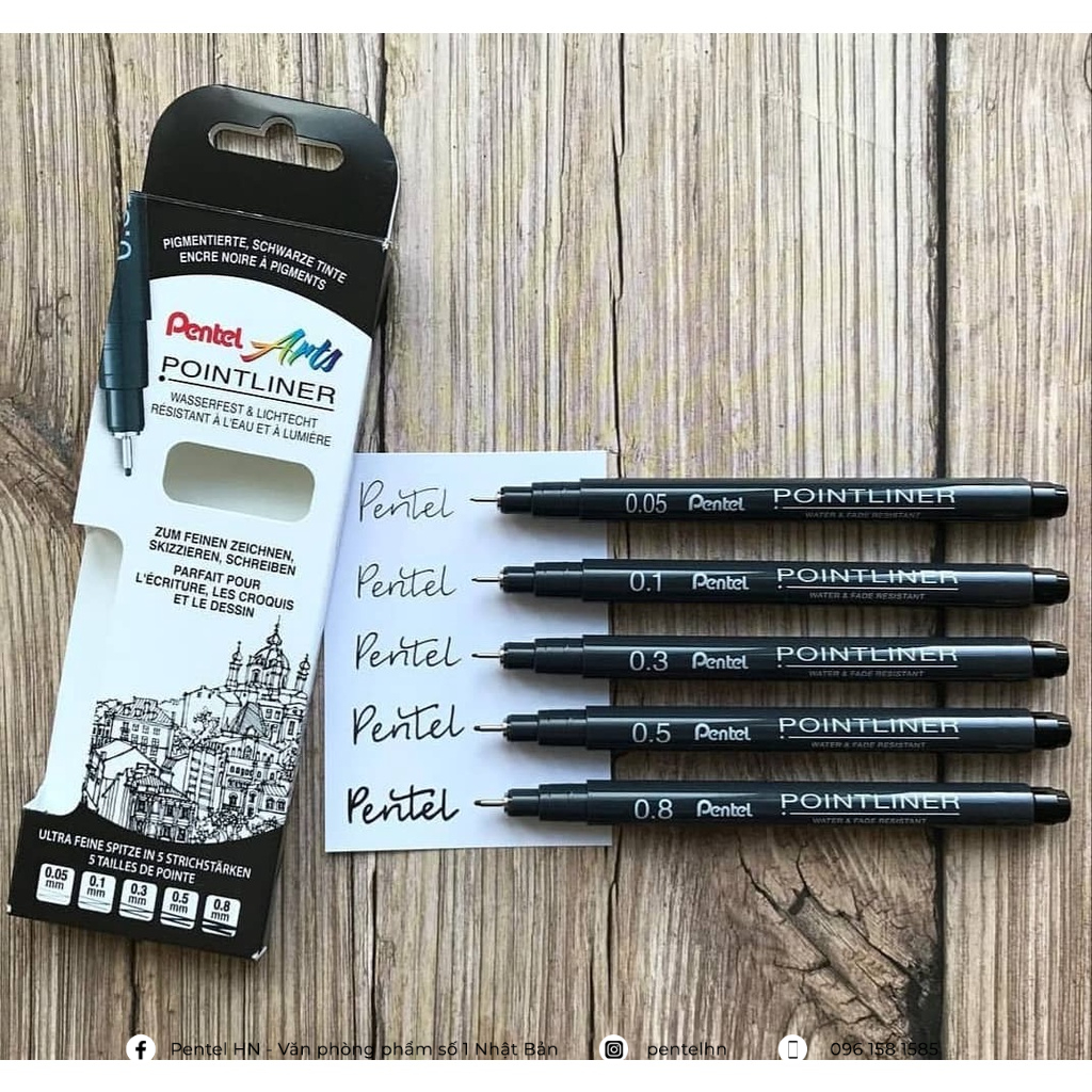 Bút Line Đi Nét Pentel Pointliner S20P Chuyên Dụng | 5 Kích Thước Tùy Chọn