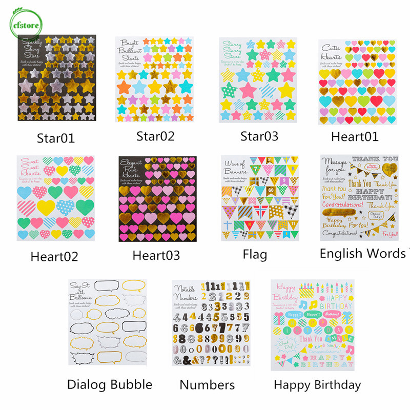 Tấm miếng dán trang trí họa tiết ngôi sao trái tim và nhiều kiểu dáng khác tùy chọn đa năng tiện lợi