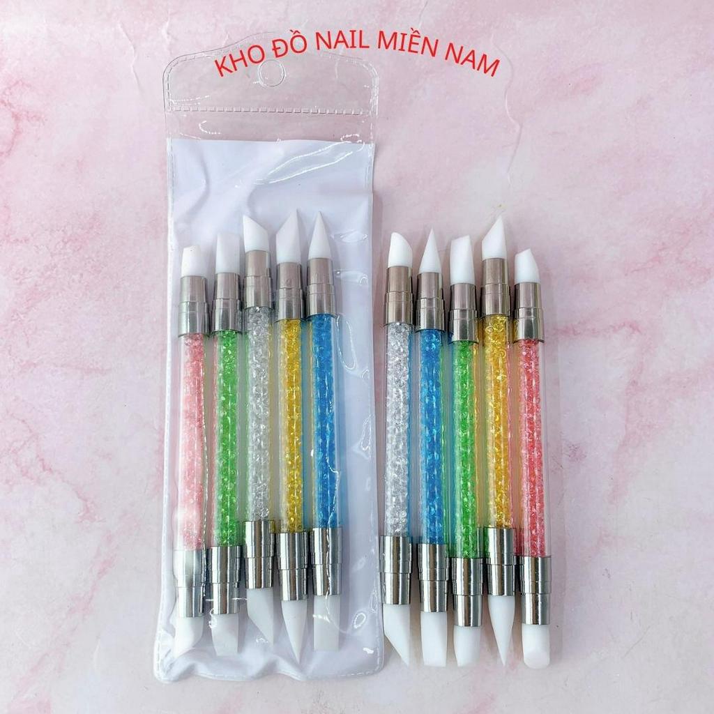 Bút Silicon Hai Đầu Miết Sticker Làm Hoa Nặn Gel Nail Đa Năng