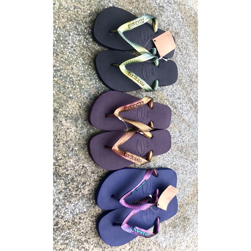 Dép Havaianas top metal logo ánh xà cừ siêu limited nam nữ mang couple siêu xinh ạ