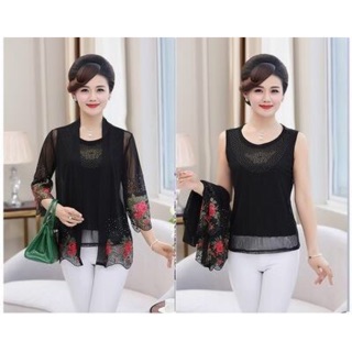 Set áo nữ trung niên cao cấp kiểu dáng sang trọng QCNP1889