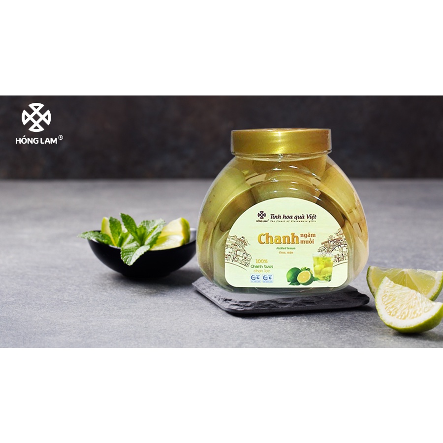 Nước Chanh Ngâm Muối Hồng Lam - Vị Chua Mặn - Hũ 800gr
