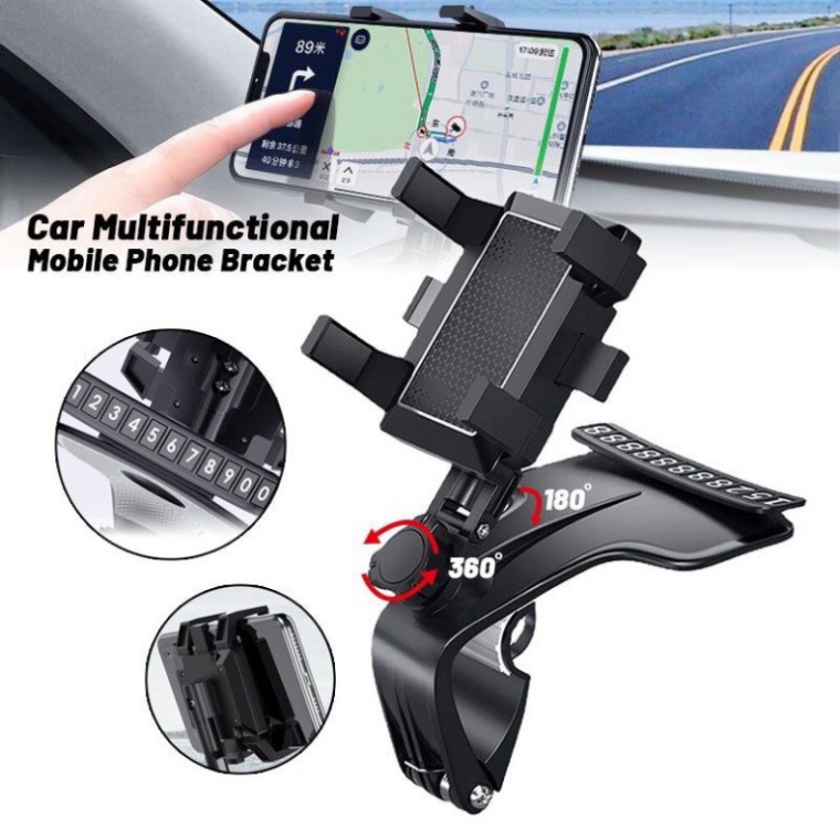 Giá đỡ kẹp điện thoại vô lăng để trên xe hơi ô tô xoay 360 độ chống rung treo đa điểm trên taplo, gương chiếu hậu | BigBuy360 - bigbuy360.vn
