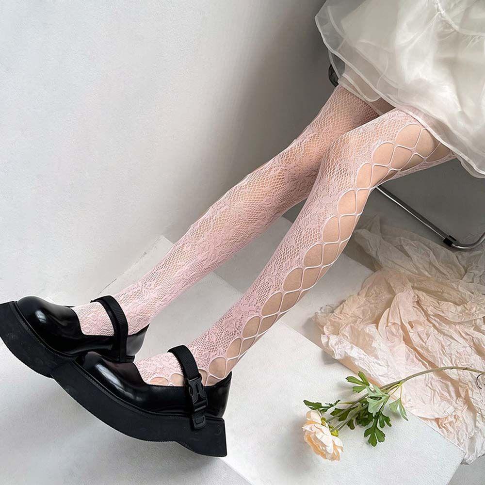 IVORY Quần Tất Siêu Mỏng Họa Tiết Hoa Hồng Phong Cách Lolita Gợi Cảm