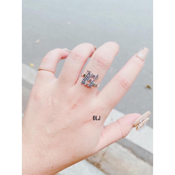 NHẪN CHỮ CẮT TÊN THEO YÊU CẦU BẠC TA NGUYÊN CHẤT- NHẪN BẠC NỮ THJ