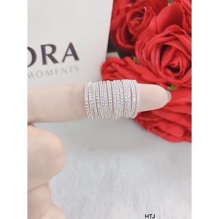 Nhẫn bạc 1 hàng đá 💍 nhẫn bạc dải đá nữ
