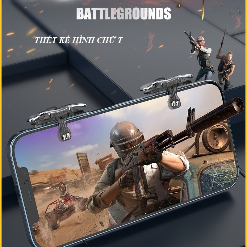 Nút bắn Pubg Sumaxpro kẹp ốp chs siêu nhạy Tặng bao tay chống mồ hôi, Bộ nút bấm chơi game free firee,call of duty