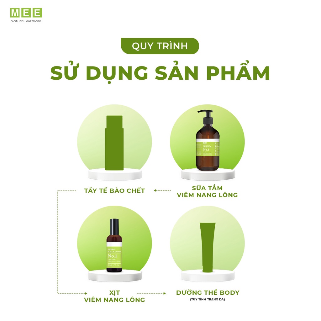 Xịt viêm nang lông - Mee Natural - Thảo mộc thiên nhiên  làm dịu kích ứng, mẩn đỏ Herbal Folliculitis 50ml