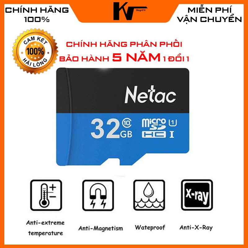 Thẻ nhớ Mixie, Netac dung lượng 32GB &amp; 64GB - Class 10 - chuyên cho camera - bảo hành 3 năm