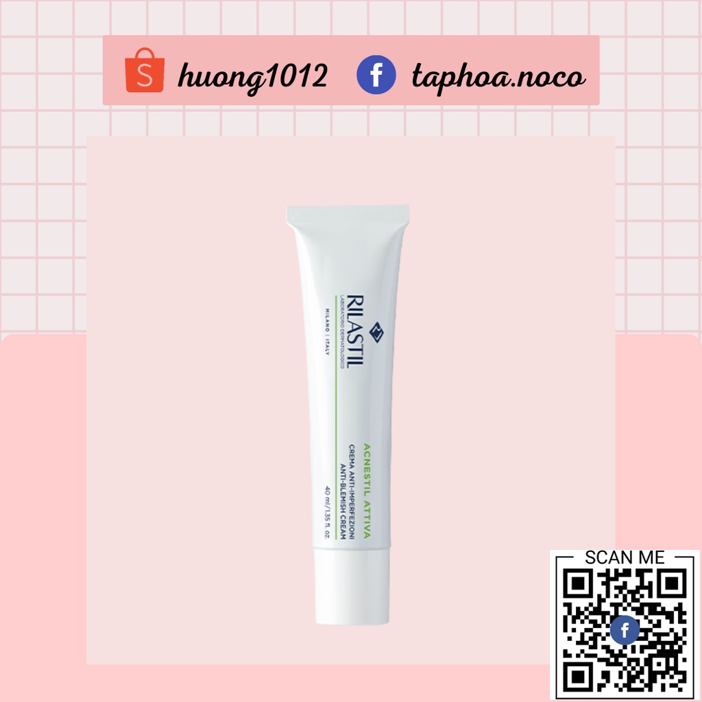 Kem dưỡng tiêu sừng, kháng khuẩn cho da mụn Rilastil Acnestil Attiva Anti-blemish cream 40ml