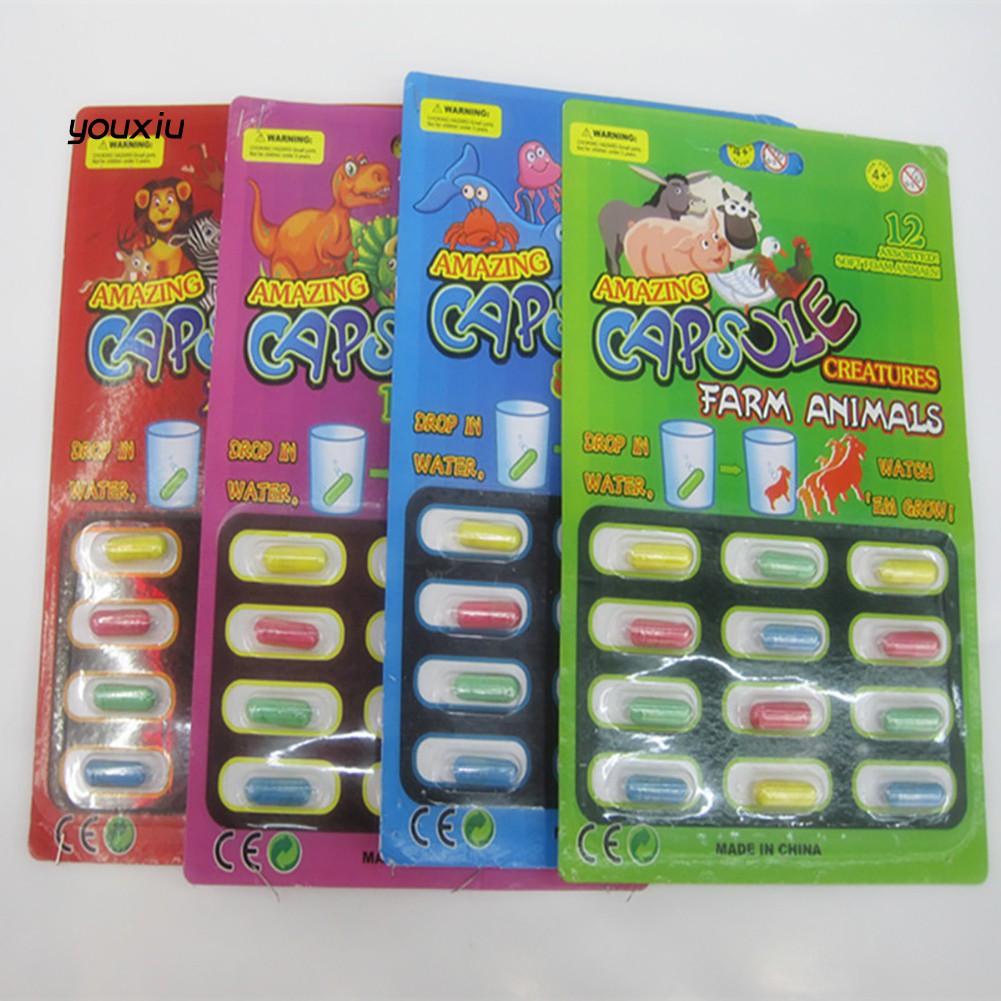 Set 12 Viên Nén Đồ Chơi Nở Trong Nước Hình Các Con Vật Cho Bé