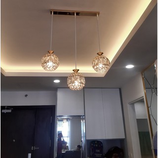 (Bảo hành 2 năm) Đèn thả pha lê 3 quả ,trang trí phòng khách, bàn ăn, nhà hàng, quán cà phê, mẫu mã mới nhất 2020