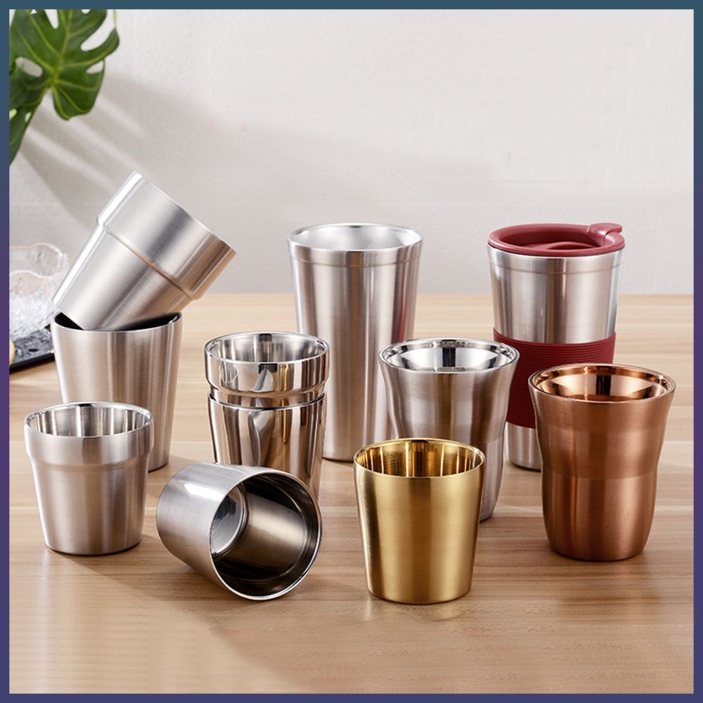 Đôi Tường Thép Không Gỉ Cup và Mugs Kim Loại Lạnh Cốc Bia Bar Đảng Cà Phê Mug Tumbler 175/260/300/480ml