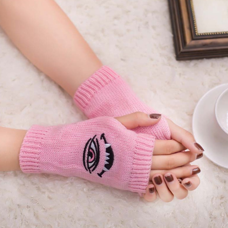 Găng Tay Mềm Mại Hở Ngón Co Giãn Giữ Ấm Mùa Đông