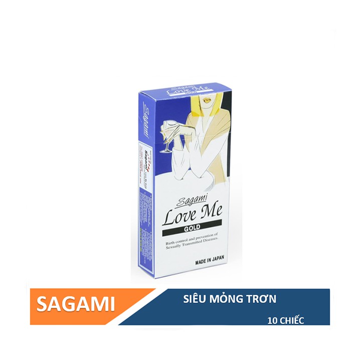 Bao Cao Su [CHÍNH HÃNG NHẬT BẢN] Siêu Mỏng Trơn Sagami Love Me Gold BCS039