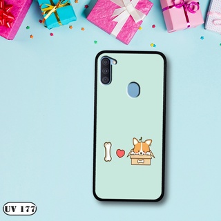 Ốp lưng  Samsung Galaxy A11 - Lưng nhám viền dẻo in 2D