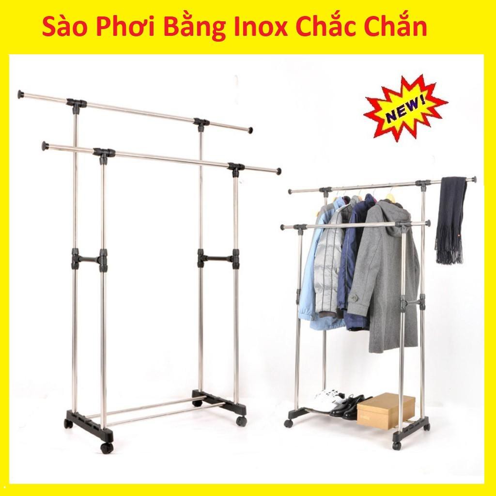 [RẺ VÔ ĐỊCH❤️]Giá Phơi Đồ, Giàn Phơi Quần Áo Inox Gia Đình - Có Bánh Xe Tiện Lợi