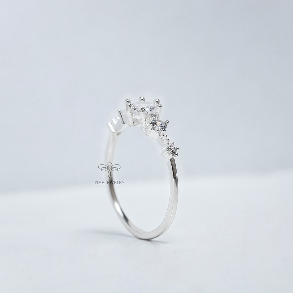 Nhẫn bạc nữ TLEE Snow Princess nạm đá lấp lánh TleeJewelry