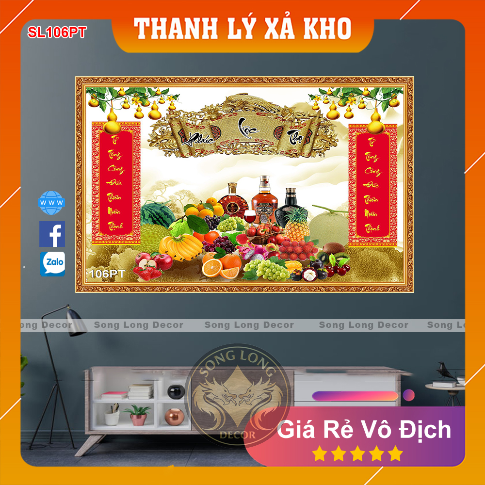 [FREE SHIP] Tranh Dán Tường 3D Phòng Thờ Tổ Tiên - SL106PT-Tranh 3d Linh Thiêng- Song Long Decor