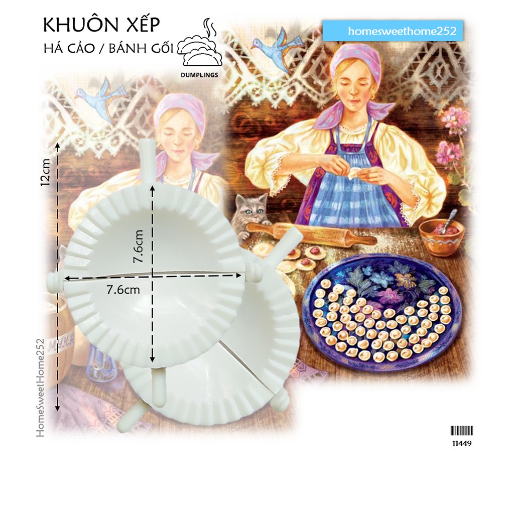 Khuôn xếp há cảo size L bánh gối HOMESH252