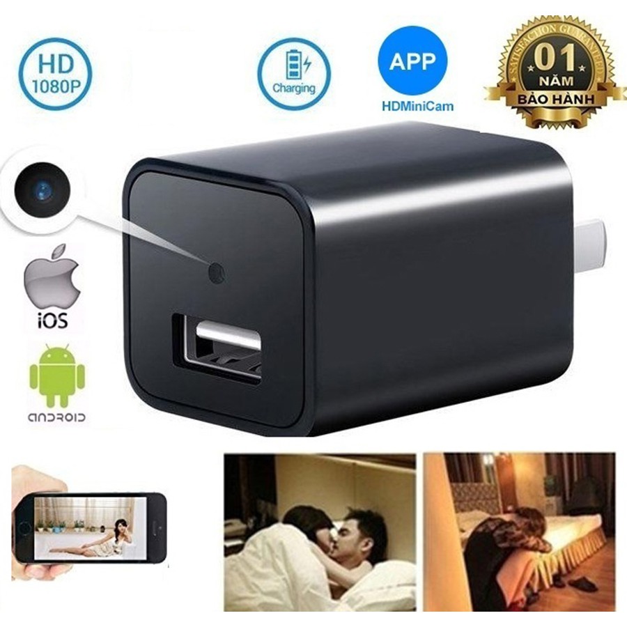 Camera củ xạc, kết nối wifi xem từ xa Camera Wifi mini chống trộm góc nhìn 360 độ ,camera giám sát ẩn 1080p full hd