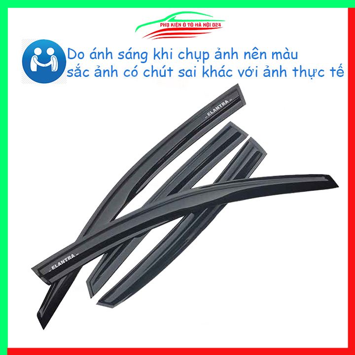 Vè che mưa cho xe ô tô Elantra 2016-2021 vè đen bảo vệ trang trí xe