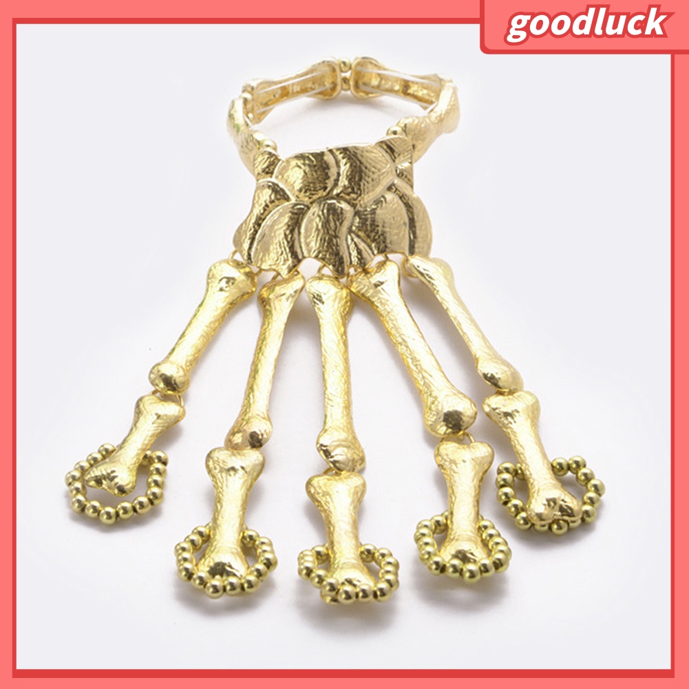 Vòng Tay Kiêm Nhẫn Hình Xương Bàn Tay Phong Cách Gothic Punk