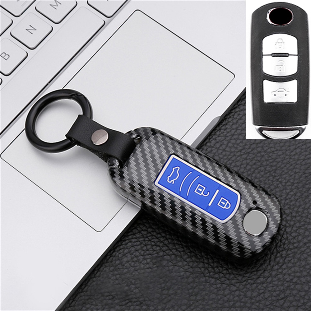 Vỏ Bọc Chìa Khóa Điều Khiển Từ Xa Bằng Sợi Carbon Cho Mazda 2 3 6 Axela Atenza Demio CX30 CX5 CX3 CX7 CX8 CX9 CX-5 CX5 CX-7 CX-9 2014 2015 2016