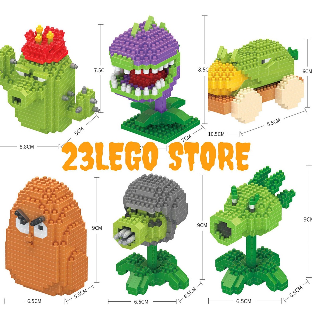 Bộ đồ chơi xếp hình lego nhân vật Plant vs Zombie dễ thương (Hàng Có sẵn và Order), Bộ đồ chơi lắp ráp trò chơi PvZ