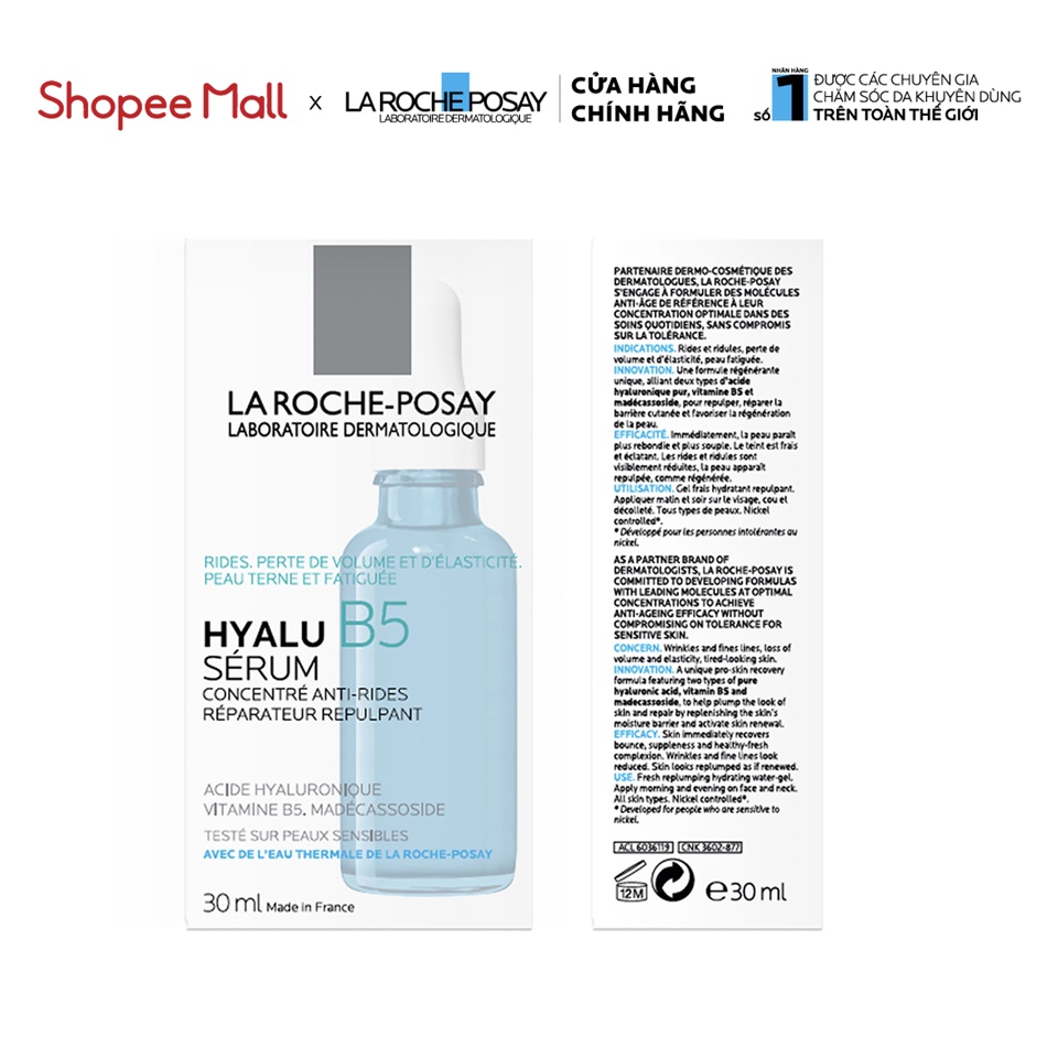 Dưỡng chất chuyên sâu giúp hỗ trợ tái tạo da La Roche-Posay Hyalu B5 Serum 30ml