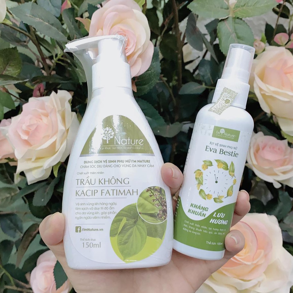 Xịt Khử Mùi Vùng Kín Eva Bestie - Nước Hoa Vùng Kín I'm Nature - Kháng Khuẩn Lưu Hương Quyến Rũ Chai 100ml