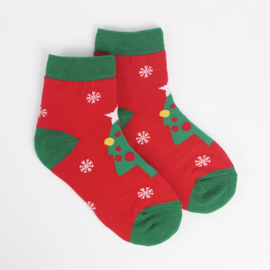 Tất trẻ em từ 3-8 tuổi họa tiết cây thông Noel