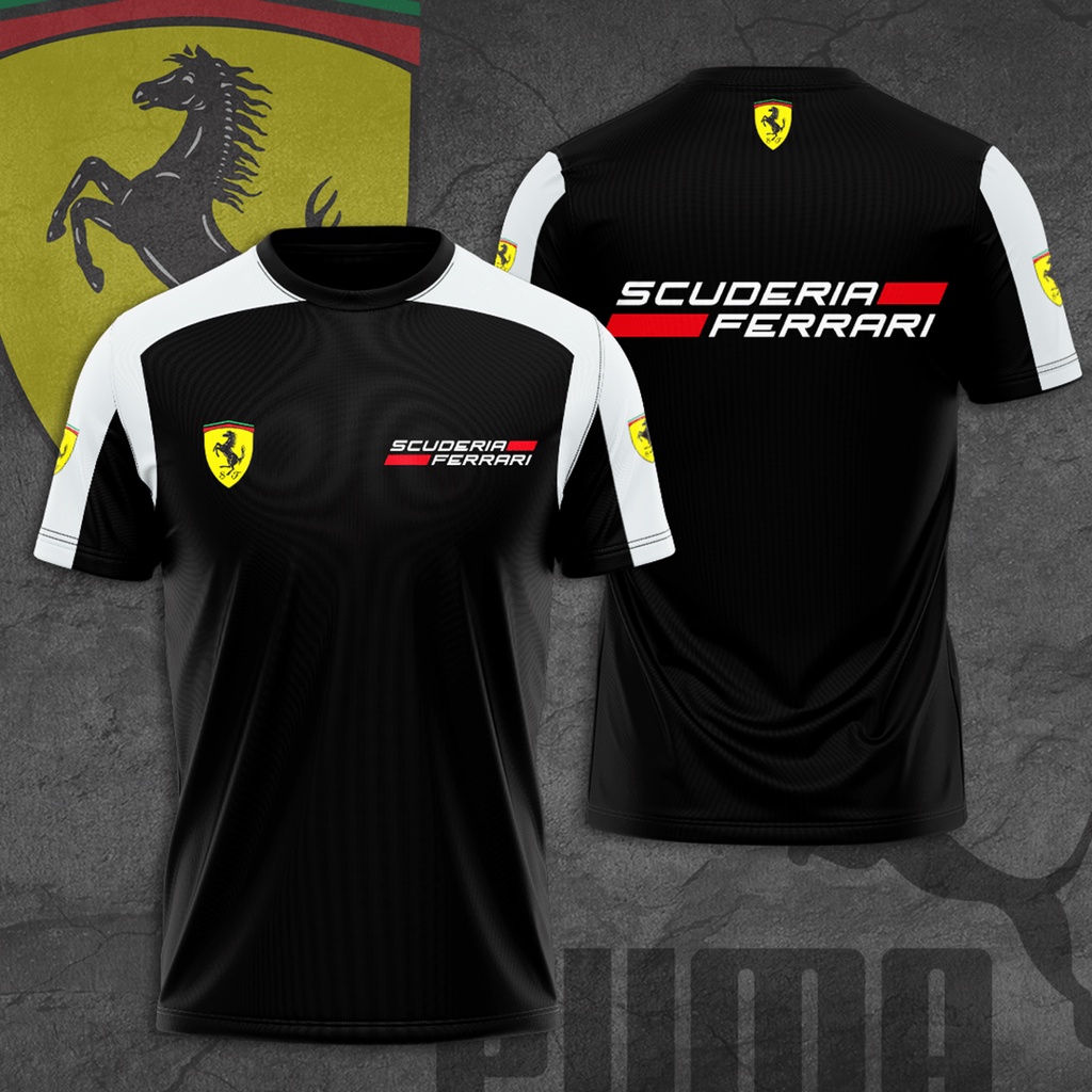 Hot! Áo nam Tay Ngắn In Hình Ferrari Racing AOP 3D Size S-5XL