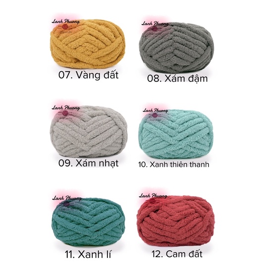 Len Chunky Miu Bông Siêu Mềm Mịn, Sợi To Ấm Cho Mùa Đông
