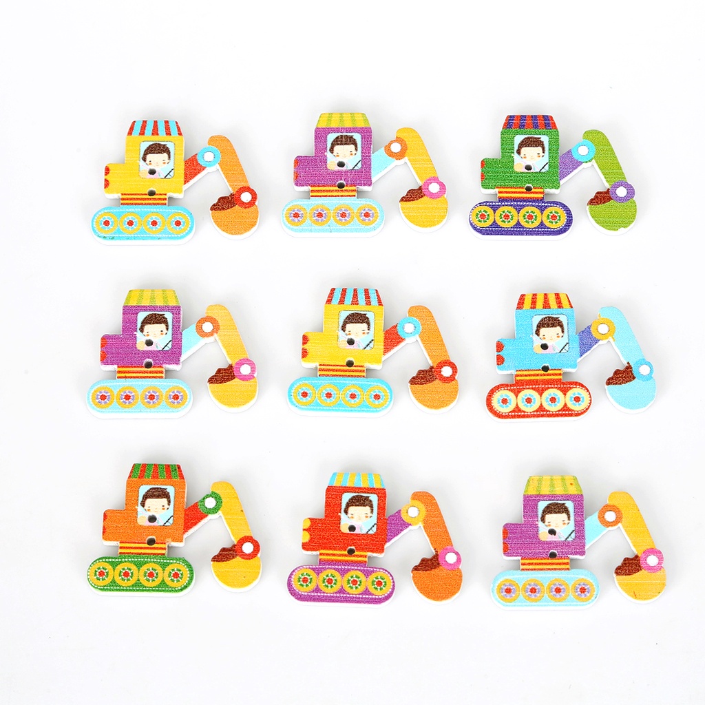 50-70 pcs Aircraft/Boat/Rocket/Car Pattern Wooden Two Holes Buttons Mixed For DIY Sewing Scrapbooking Craft Garment Accessory