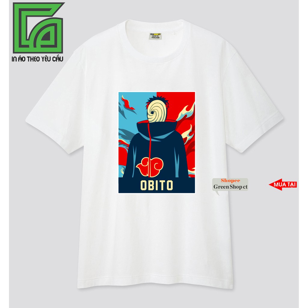 Áo Thun Anime In Hình Obito Uchiha  Naruto Vải Thái S178