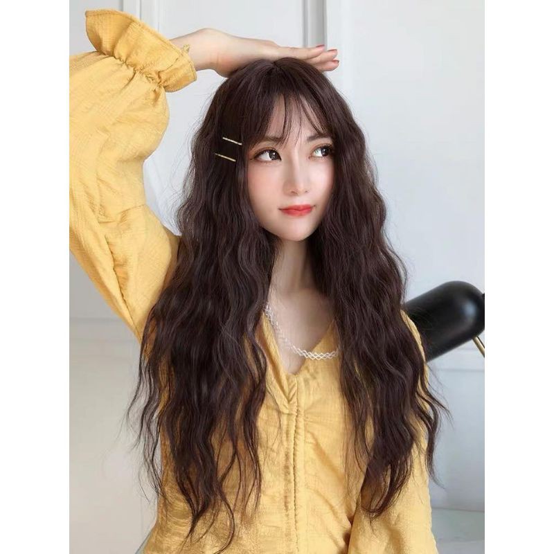 tóc giả nữ cả đầu☘️TẶNG LUỚI☘️Tóc giả nguyên đầu xù 45cm