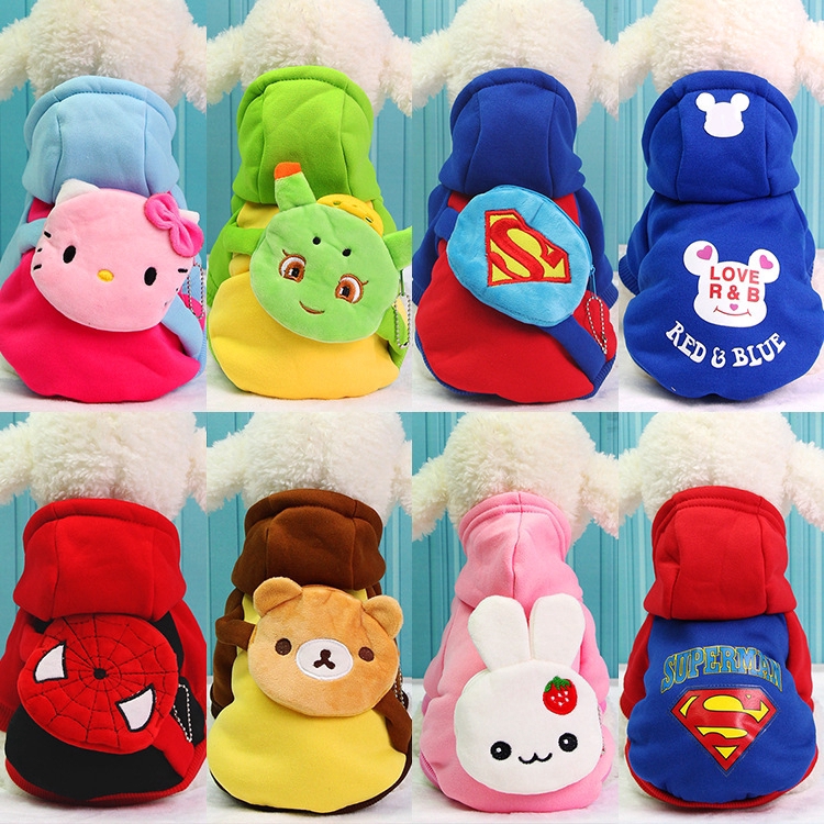 Áo có túi đựng đồ/ mũ trùm đầu yêu thời trang mùa đông dành cho thú cưng