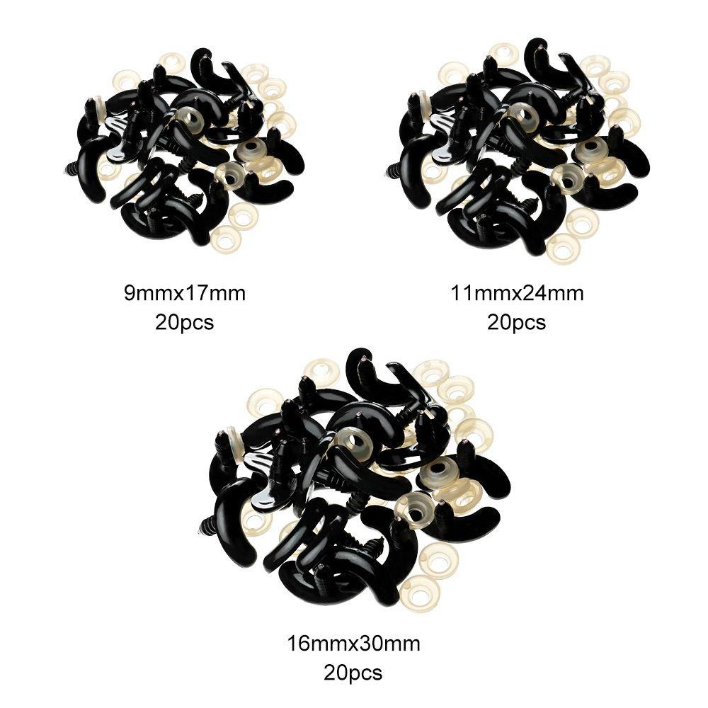 RAINBOW Set 20 / 10 Cặp Mắt Nhựa 17 / 24 / 30mm Gắn Mũi Gấu Bông