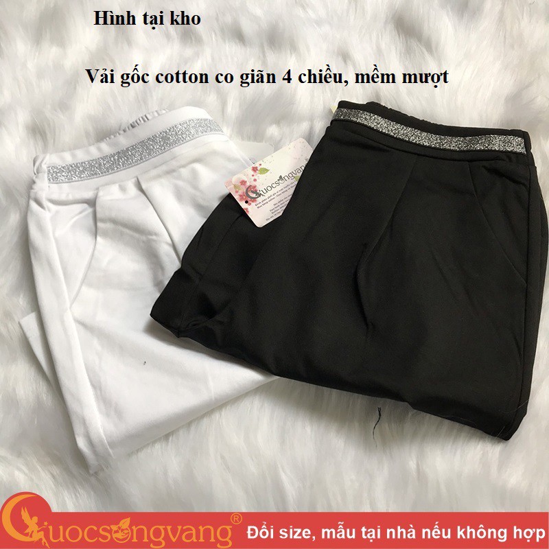 Quần short nữ lưng cao quần lửng nữ eo thun GLQ152
