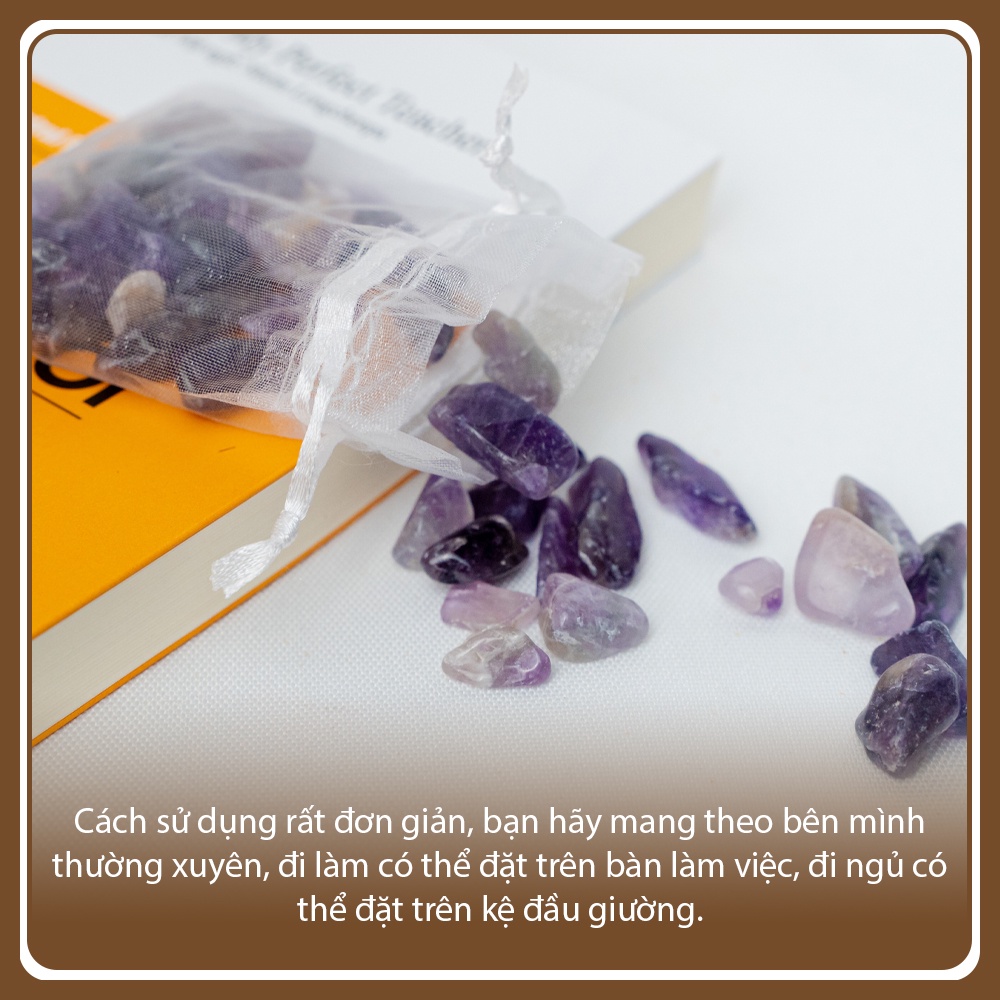 Đá thanh tẩy Tarot và năng lượng xấu kèm túi voan, làm từ thạch anh, đã được gia trì hàng tuyển chọn - Mani Decor