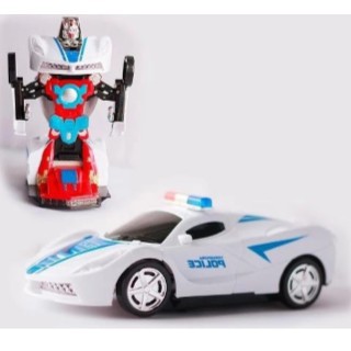 i_ Police car transforms robots