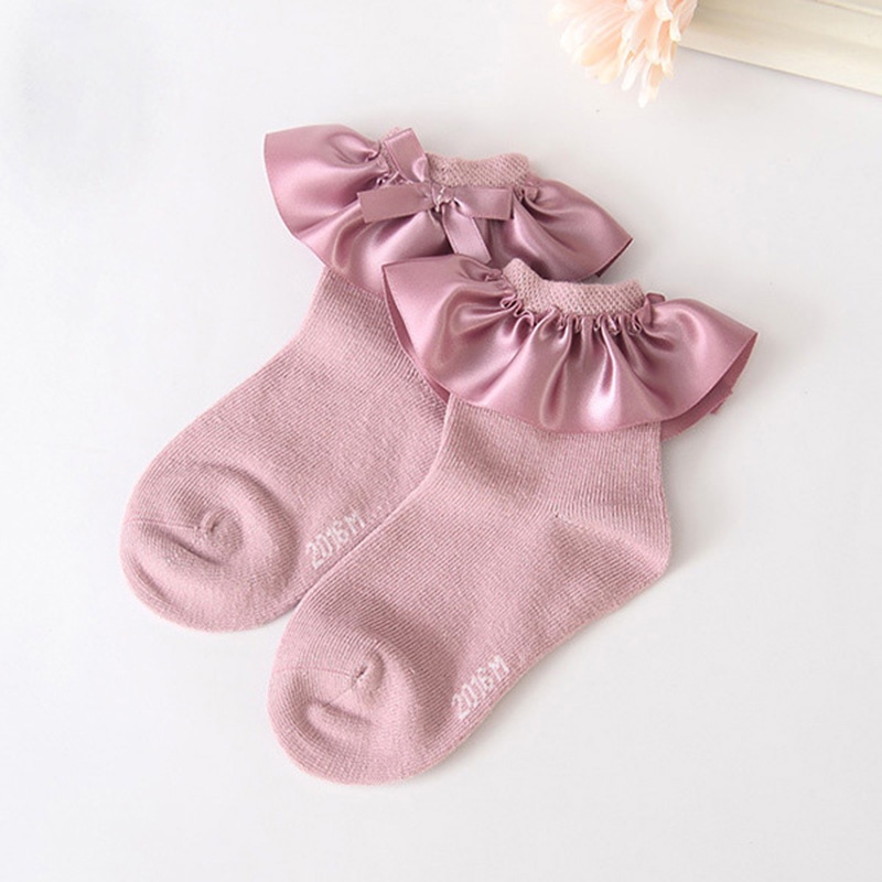 Vớ Cotton Satin Mềm Mại Phối Ren Dành Cho Bé 2-4 Tuổi